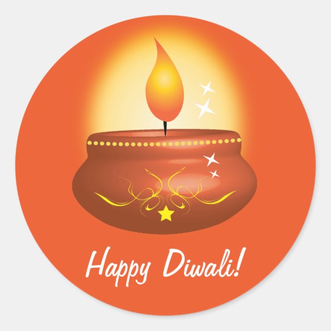 Adesivo Happy Diwali com Lanterna (Frente)