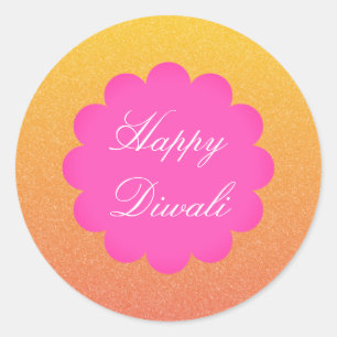 Adesivo Happy Diwali Elegante rosa Dourado