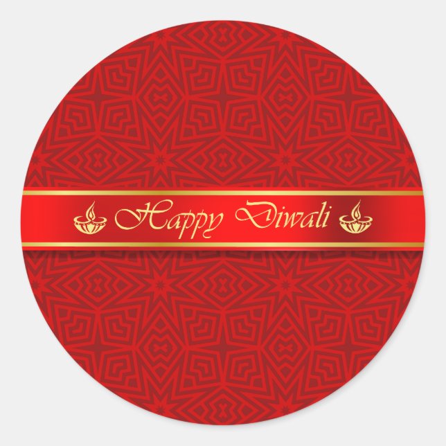 Adesivo Happy Diwali Silky Ribbon Design (Frente)
