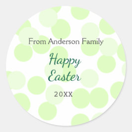 Adesivo Happy Easter gray green polka dots family name