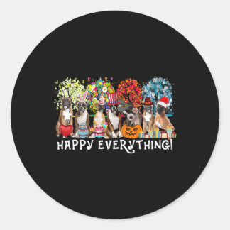 Adesivo Happy Everything Boxer Dog Seasons All Year Tree L