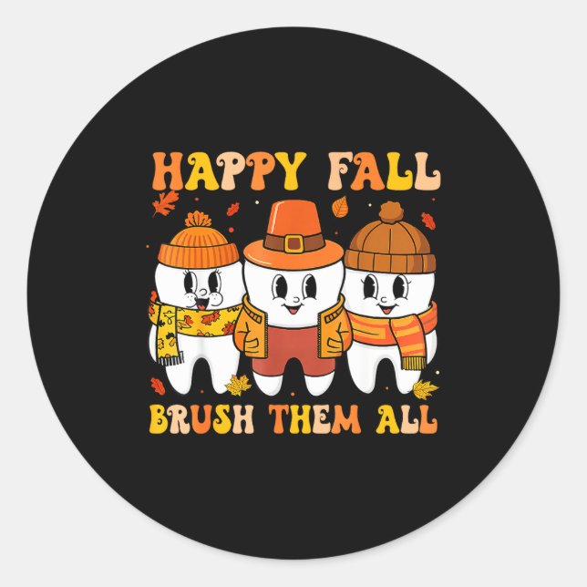 Adesivo Happy Fall Bruhem All Teeth Thanksgiving Dental De (Frente)