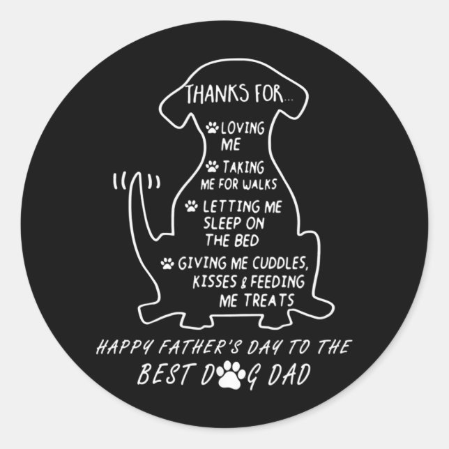 Adesivo Happy Father's Day Dog Dad  (Frente)