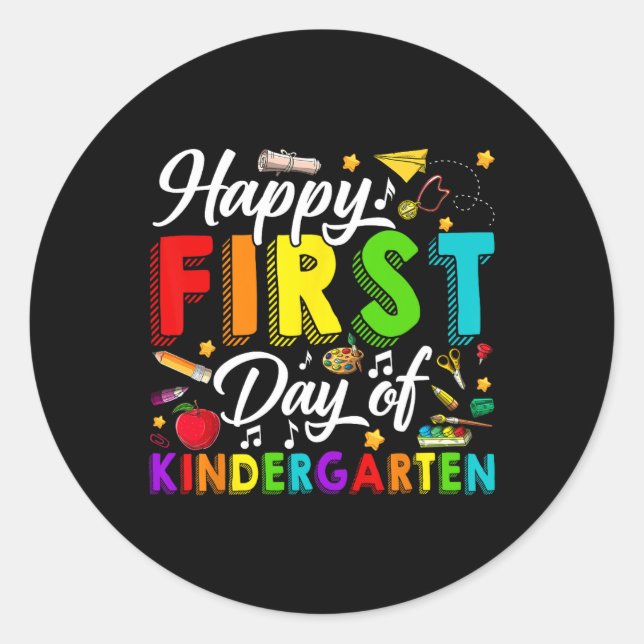 Adesivo Happy First Day Of Kindergarten Back To School Boy (Frente)