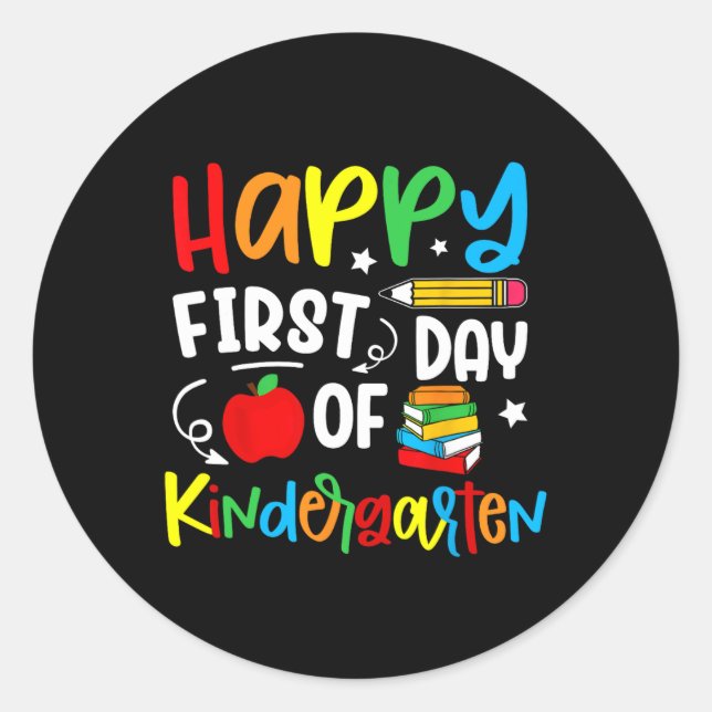 Adesivo Happy First Day Of Kindergarten Back To School Tea (Frente)