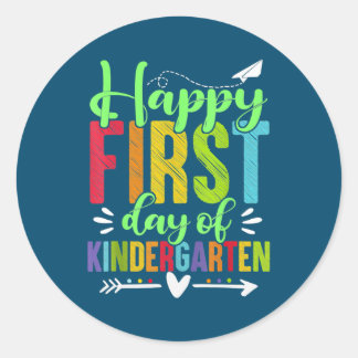 Adesivo Happy First Day Of Kindergarten Funny Teacher