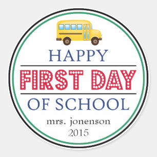 Adesivo Happy First Day Of School Bus Sticker (Vermelho)