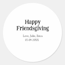 Adesivo Happy friendsgiving add name with love date simple