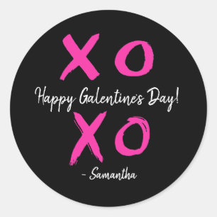 Adesivo Happy Galentine's Day Pink and Black XOXO -