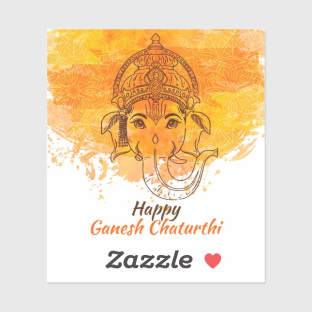 Adesivo Happy Ganesh Chaturthi (Folha)