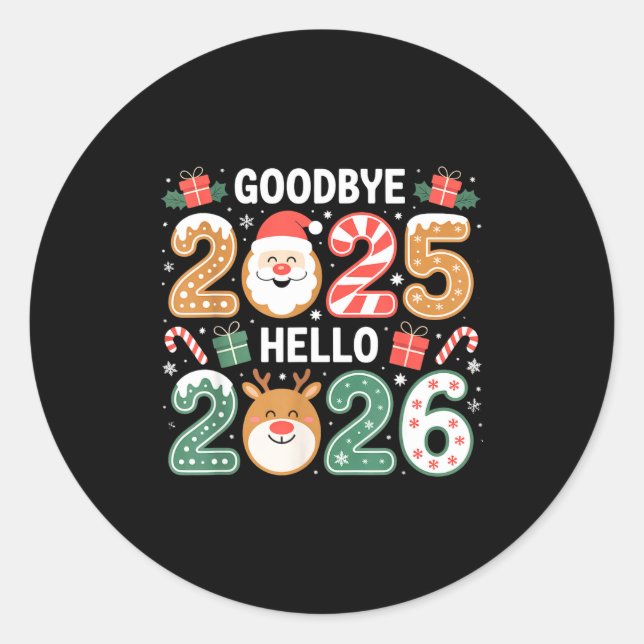Adesivo Happy Goodbye 2025 Hello 2026 Festive New Year Loo (Frente)