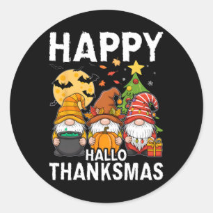 Adesivo Happy Hallothanksmas Gnomos Lover Feliz das Bruxas