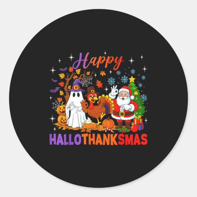 Adesivo Happy Hallothanksmas Halloween Thanksgiving 67 Chr (Frente)