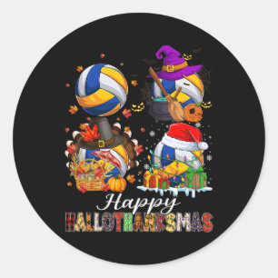 Adesivo Happy Hallothanksmas Voleibol Halloween Thanksgi