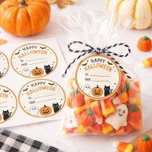 Happy Halloween Ghost Pumpkin Black Cat Favor