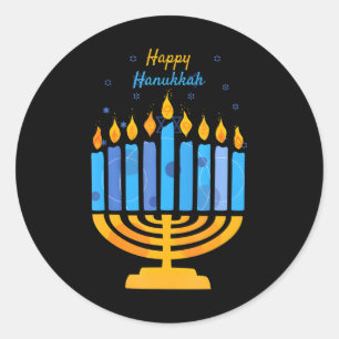 Adesivo Happy Hanukkah Candles Menorah Jewish Hanukkah