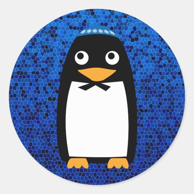 Adesivo Happy Hanukkah Jewish Penguin Yarmulke (Frente)
