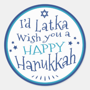 Adesivo HAPPY Hanukkah Labels em volta Eu gostaria de te d