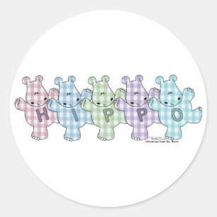 Adesivo Happy Hippos pastel gingham