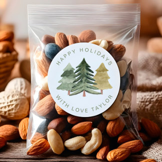 Adesivo Happy Holiday Stickers - Minimalist Pine Labels