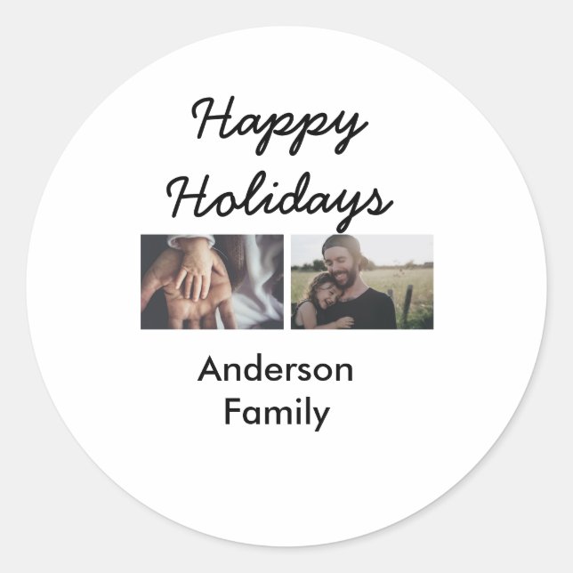 Adesivo Happy holidays father son Christmas photo family n (Frente)
