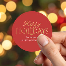Happy Holidays Red Gold Business Christmas