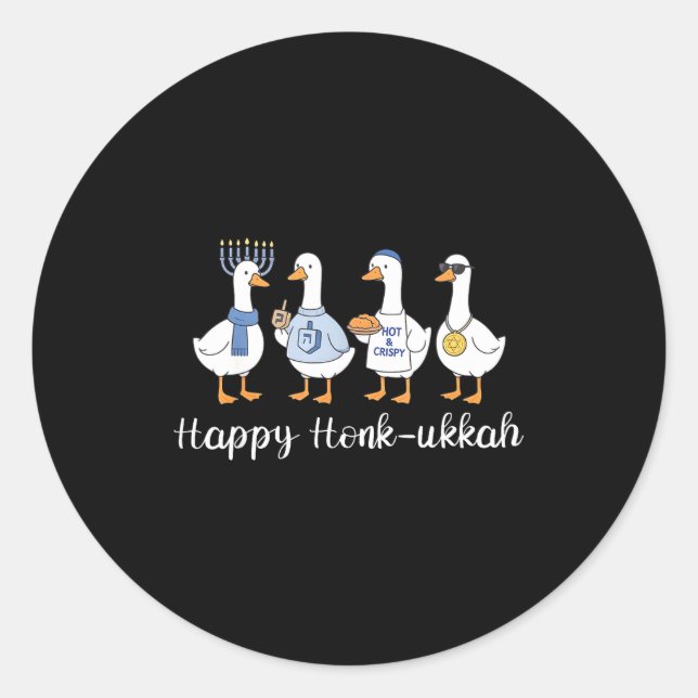 Adesivo Happy Honk-ukkah Hanukkah Silly Goose Women Men Ki (Frente)