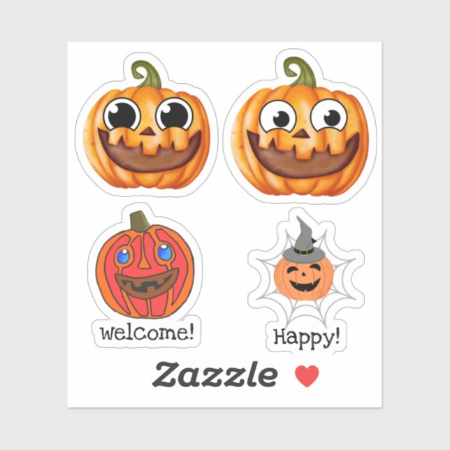 Adesivo Happy horror pumpkin halloween (Folha)
