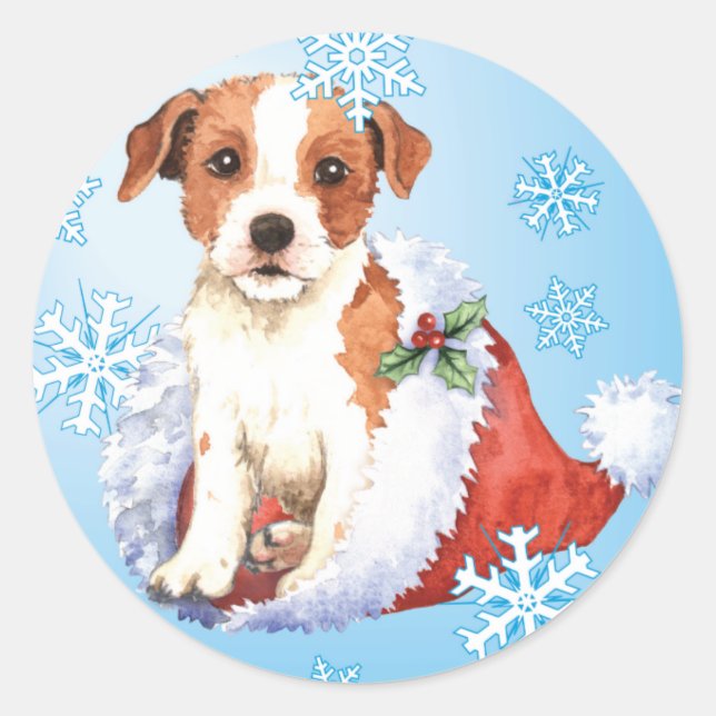 Adesivo Happy Howlidays Parson Russell Terrier (Frente)