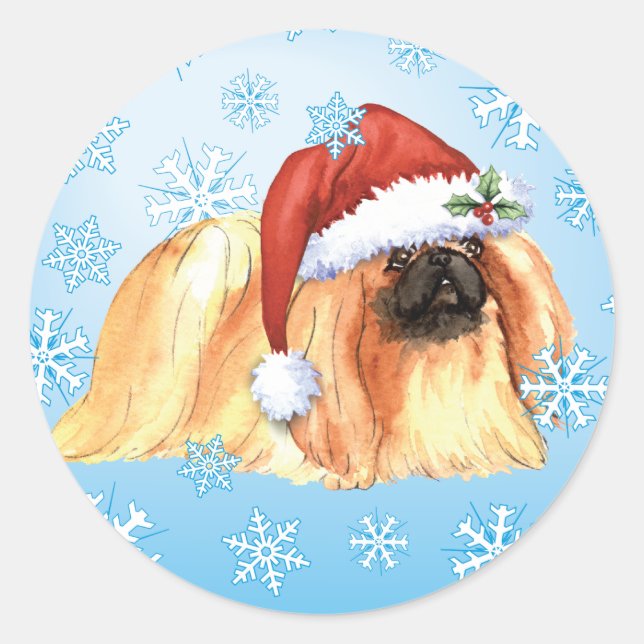 Adesivo Happy Howlidays Pekingese (Frente)