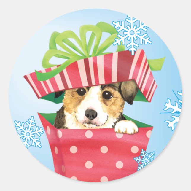 Adesivo Happy Howlidays Pembroke Welsh Corgi (Frente)