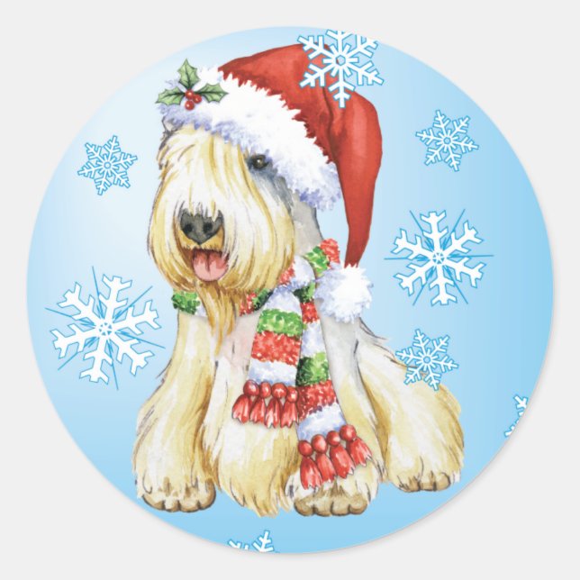 Adesivo Happy Howlidays Sealyham Terrier (Frente)