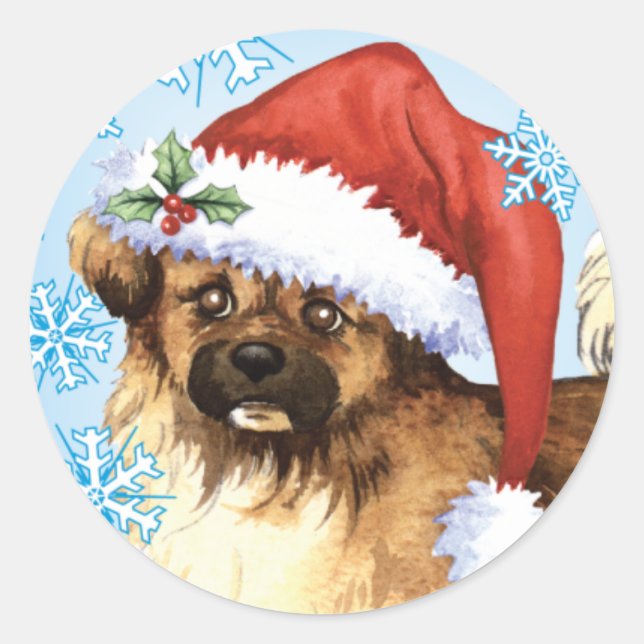 Adesivo Happy Howlidays Tibetano Spaniel (Frente)