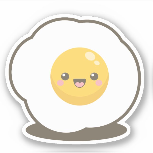 Adesivo Happy Kawaii Fried Egg (Frente)