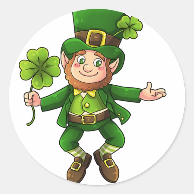 Adesivo Happy Leprechaun e Shamrock (Frente)