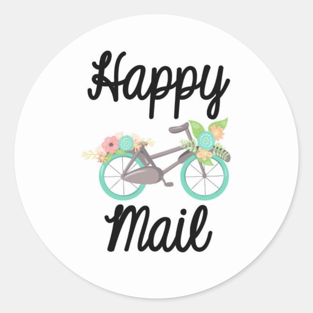 Adesivo Happy Mail Sticker - bicicleta floral! (Frente)