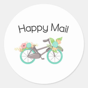 Adesivo Happy Mail Sticker - bicicleta floral!