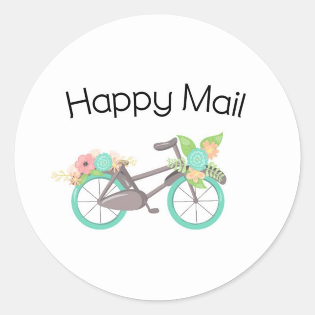 Adesivo Happy Mail Sticker - bicicleta floral! (Frente)
