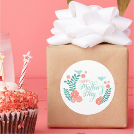 Adesivo Happy mother's day calligraphy text in floral desi