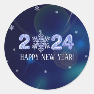 Adesivo Happy New Year 2022. Snowflake design Gift
