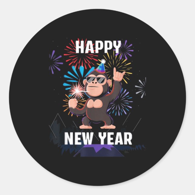 Adesivo Happy New Year 2026 Funny Kids Bigfoot Lovers Part (Frente)