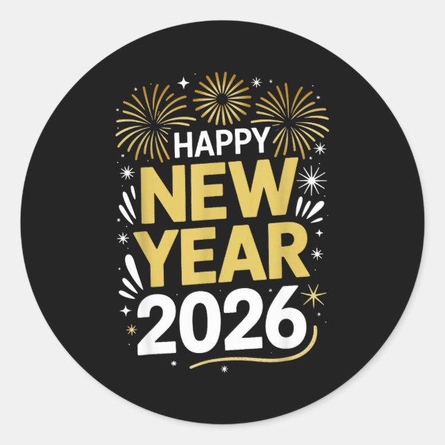 Adesivo Happy New Year 2026 - New Year's Eve 2026  (Frente)