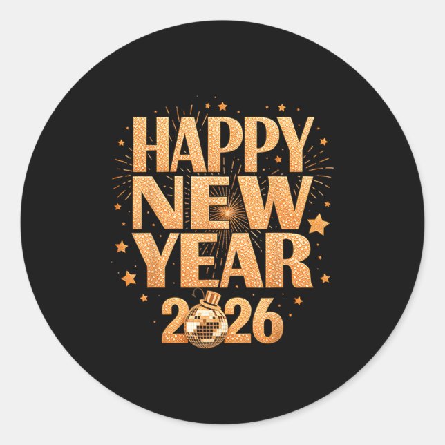 Adesivo Happy New Year 2026 New Years Eve Party Countdown  (Frente)