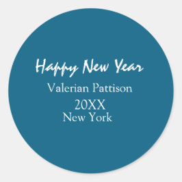 Adesivo Happy new year blue name place year boho simple 