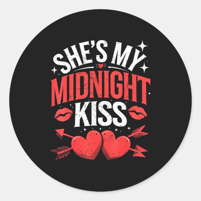 Adesivo Happy New Year Couples She's My Midnight Kiss Vale (Frente)