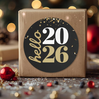 Adesivo happy new year gold sparkles 