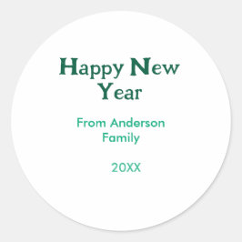 Adesivo Happy new year green add family name year simple 