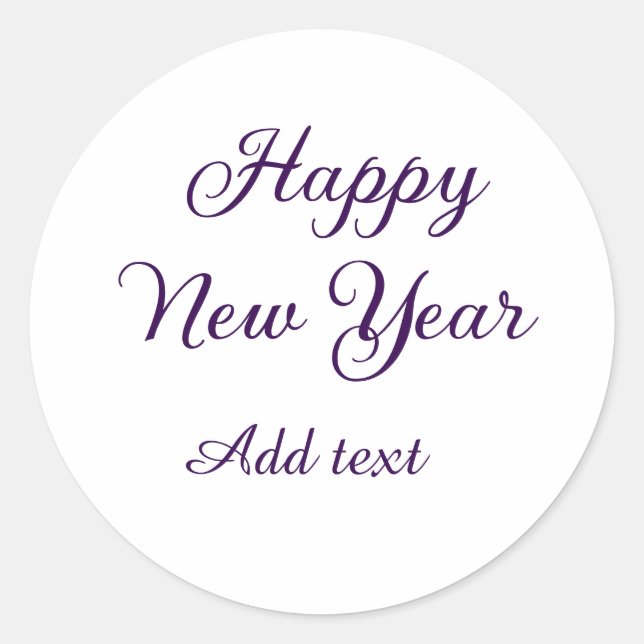Adesivo Happy new year purple calligraphy simple minimal  (Frente)