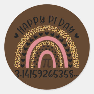 Adesivo Happy Pi Day Math Teacher Mathematic Leopard