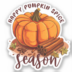 Adesivo Happy Pumpkin Spice Season - Cozy Autumn Vibes